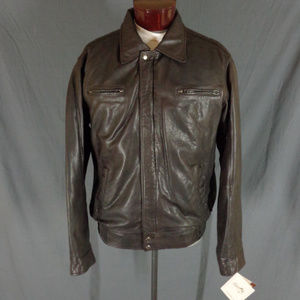 NWT Scully Brown Lamb Leather Motorcycle Jacket  L